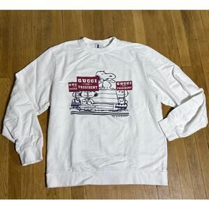 Mega Yacht Snoopy Vote Crewneck Sweatshirt Unisex Size Large Graphic